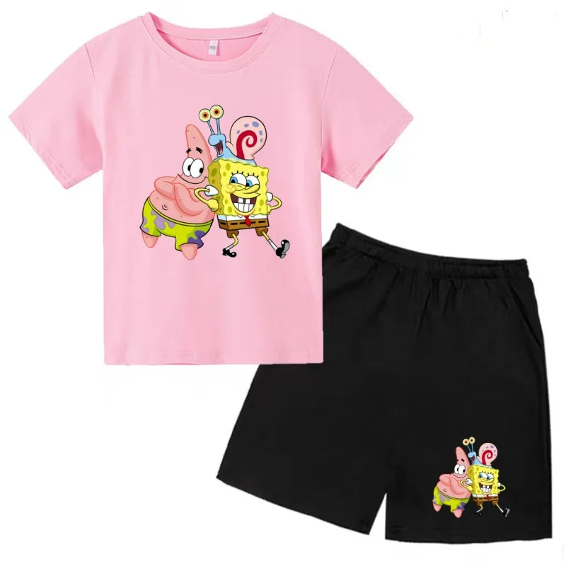 Kids' SpongeBob Anime T-Shirt & Shorts Set