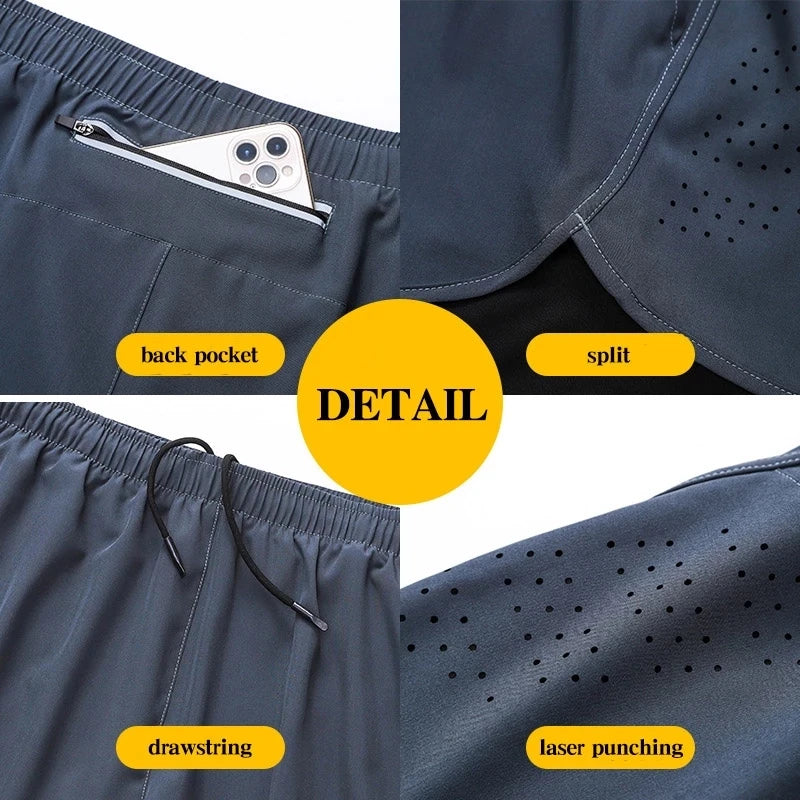 Breathable Double Layer Men's Workout Shorts for Gym & Running