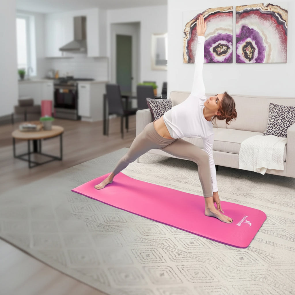 Extra-Thick Fitness Mat for Yoga, Pilates & Exercise