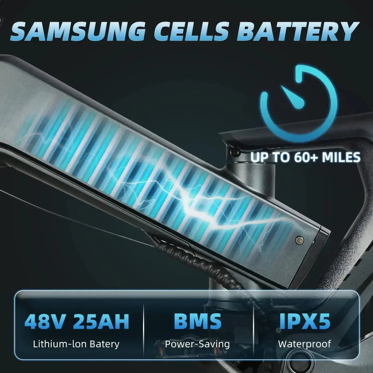 Ebike K6F 1000W 48V 25AH 20-inch mountain city adult electric bicycle 24 Hour Sport