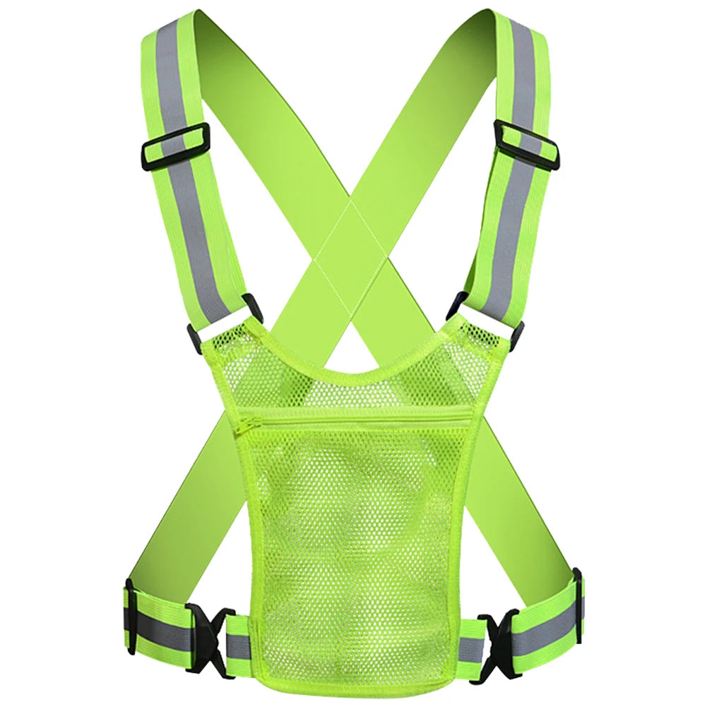 Lightweight Reflective Safety Vest with Storage Pouch