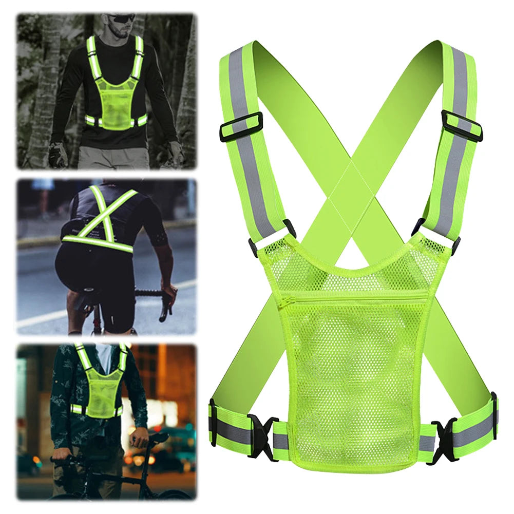 Lightweight Reflective Safety Vest with Storage Pouch