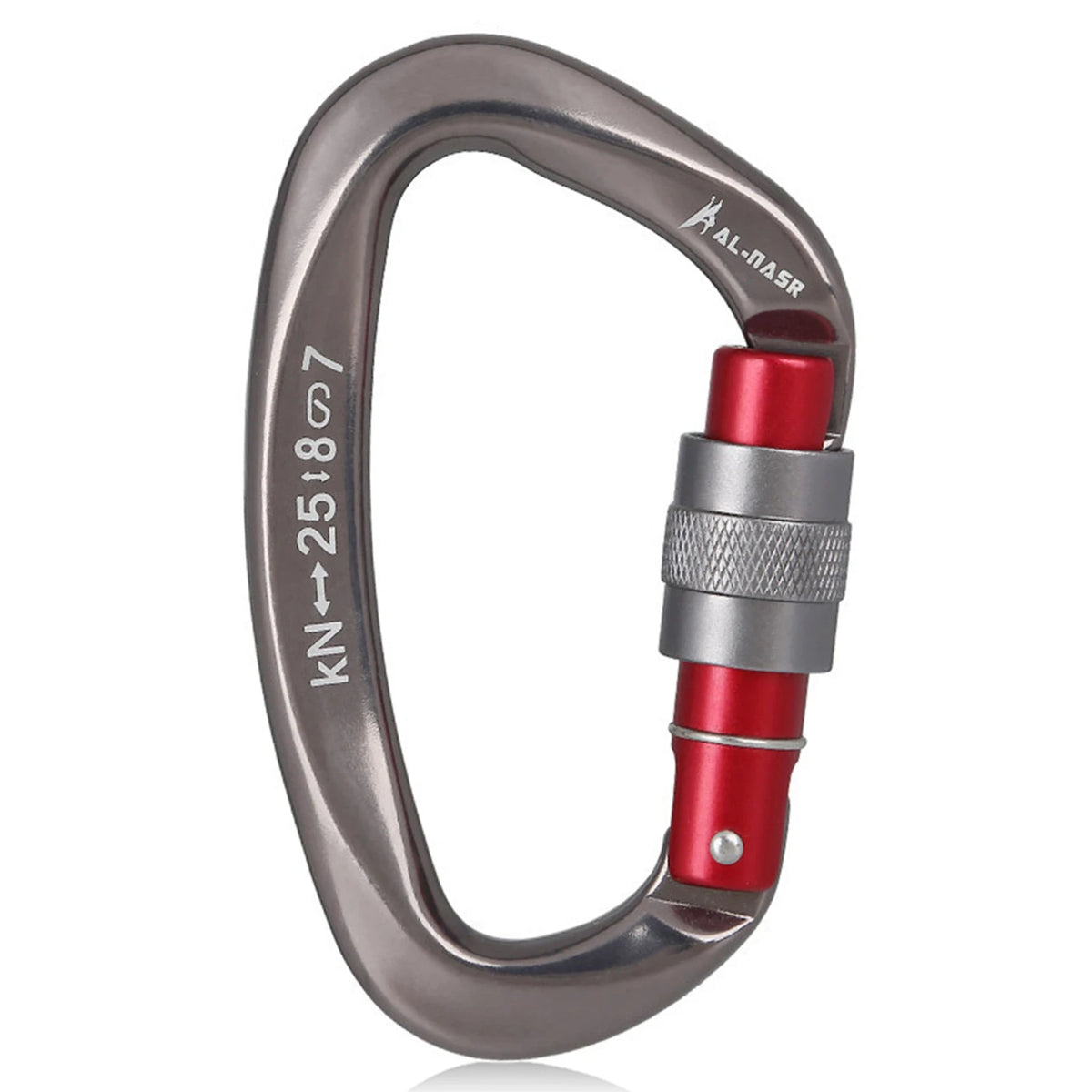 Professional Climbing Carabiner: D-Shaped, Screw-Lock, Heavy-Duty