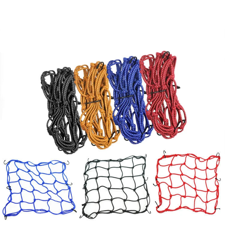 Elasticated Bungee Cargo Luggage Package Net with 6 Hooks for Rear Bicycle