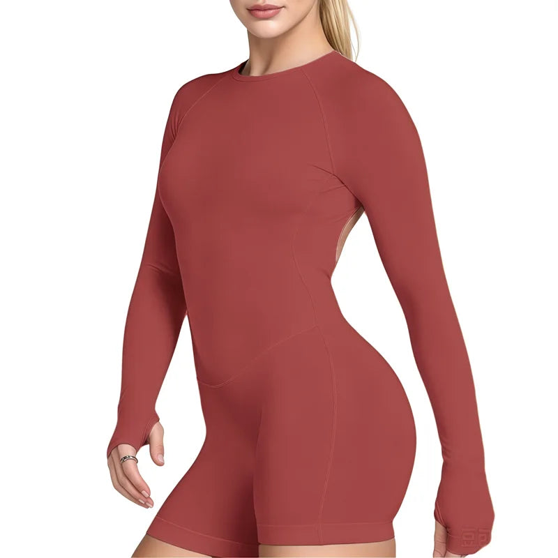 Women’s Slim Fit Long Sleeve Yoga Jumpsuit & Bodycon Romper