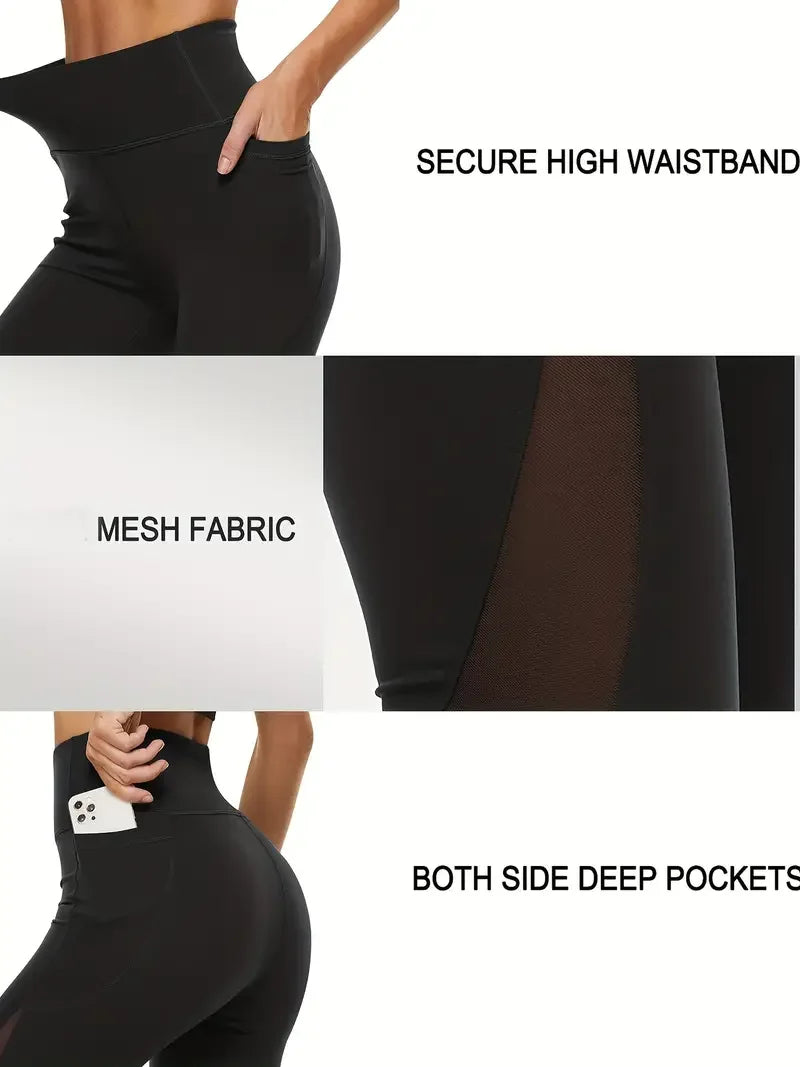 Breathable Mesh High-Waisted Yoga Leggings