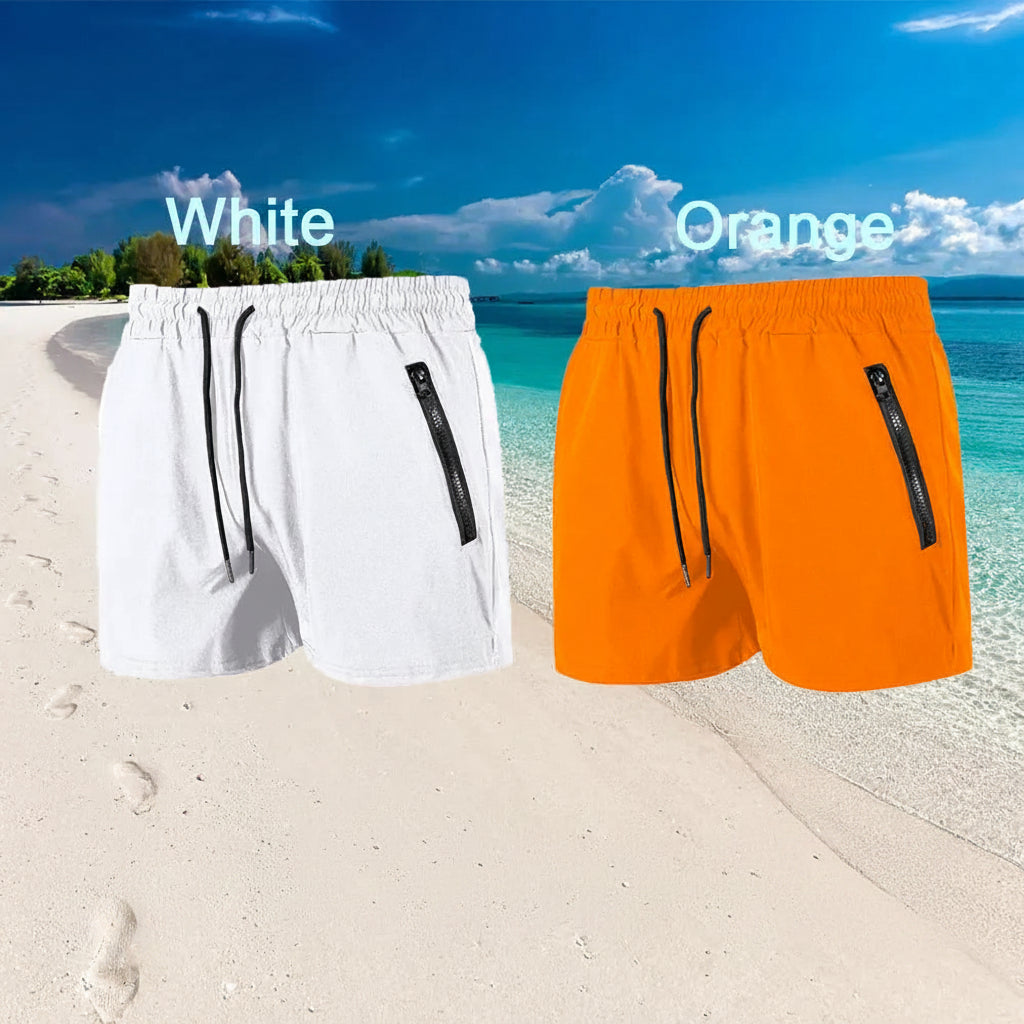 Men’s Quick-Dry Swim & Gym Shorts with Zipper Pockets