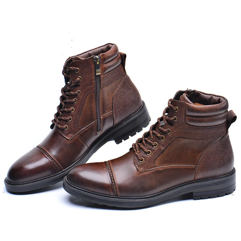 Men's Leather Ankle Boots for Fall/Winter