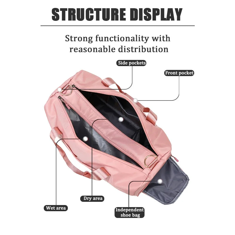 Large Capacity Waterproof Bag for Gym, Travel, and More