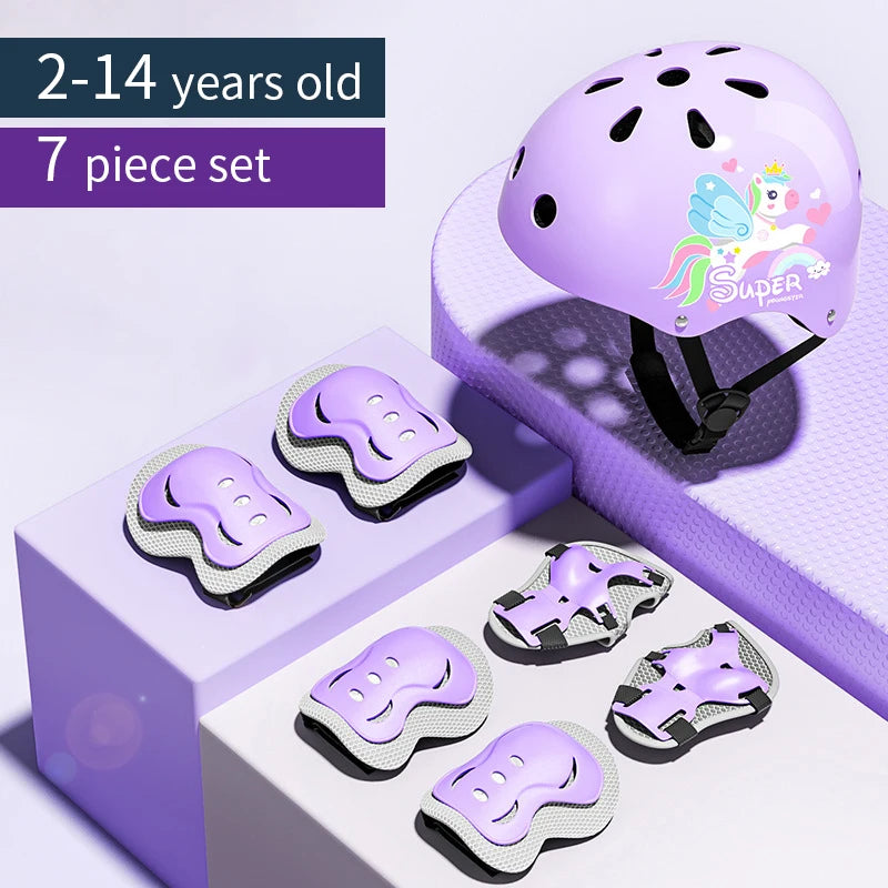 Kids' Protective Gear Set: Helmet & Pads for Ages 2-14