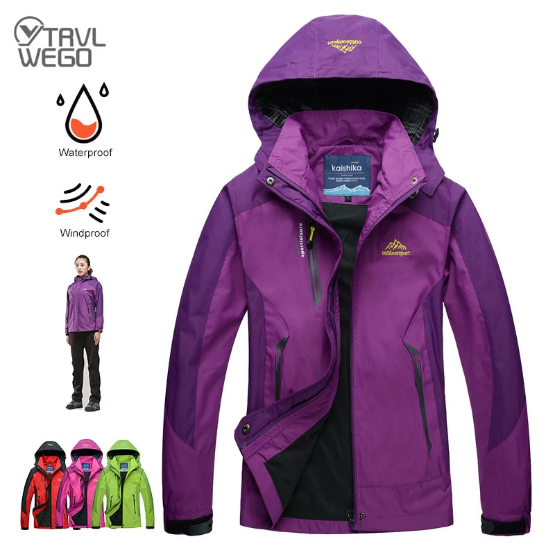 Women's Purple Camping & Hiking Jacket - Waterproof
