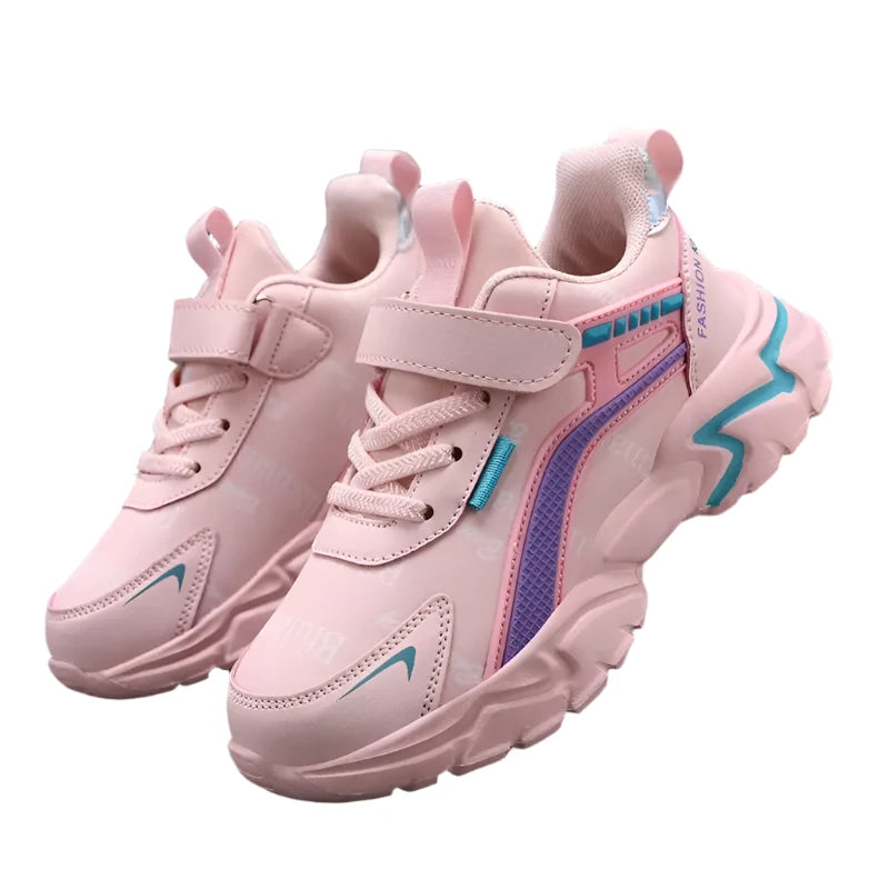 Girls' Leather Athletic Sneakers