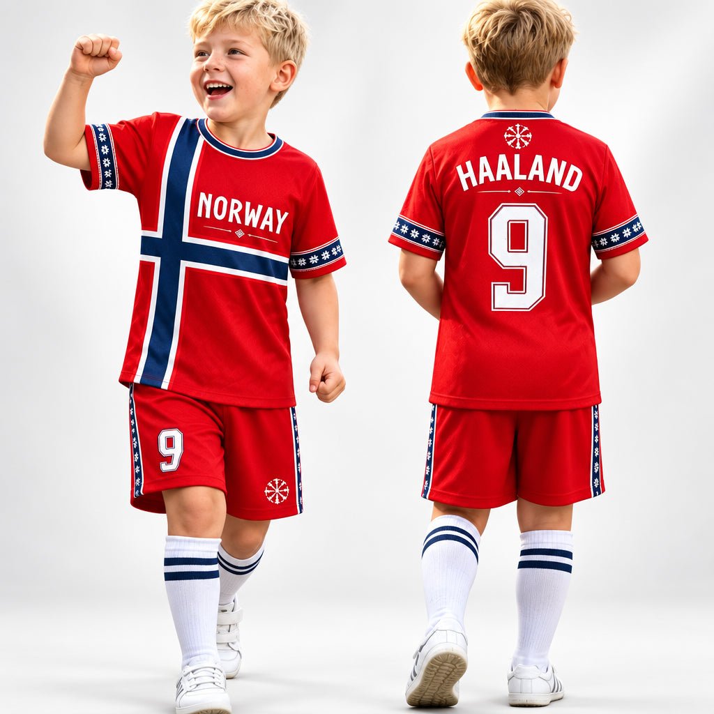 Kids Haaland Football 2-Piece Jersey & Shorts Set