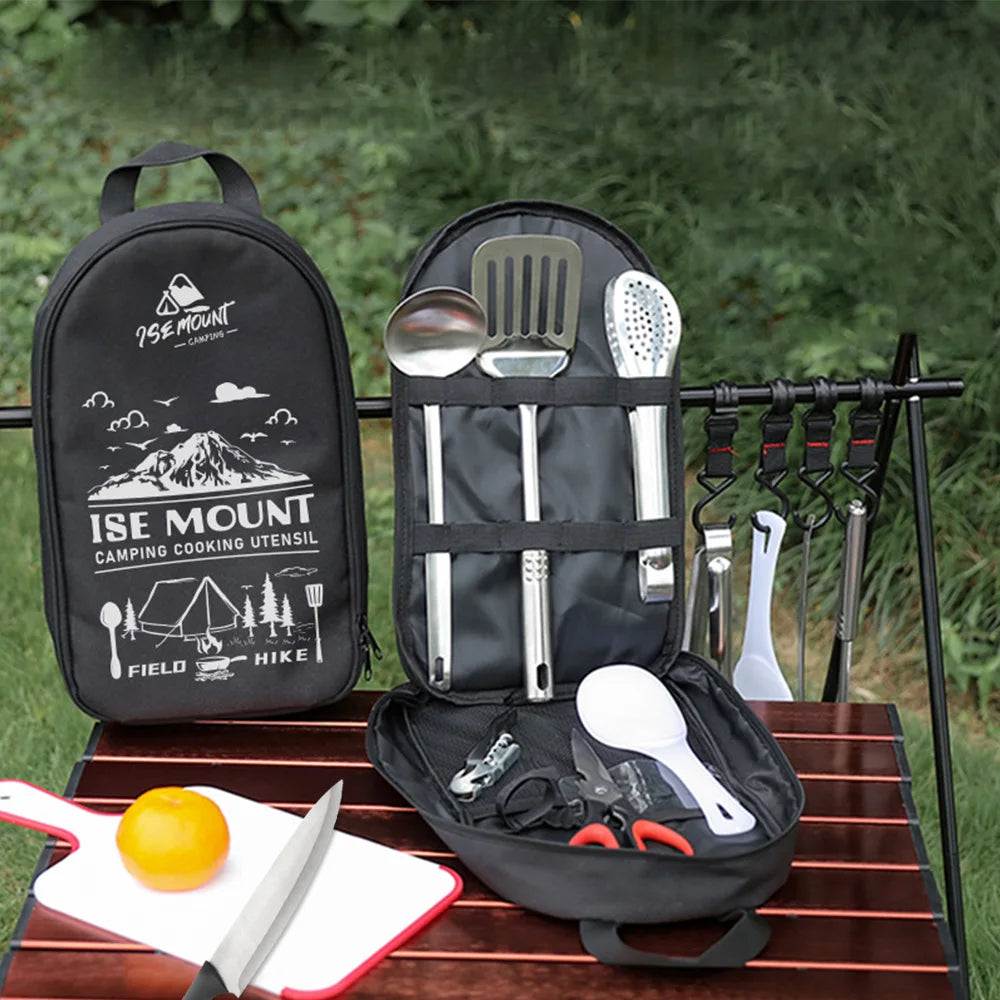 Compact Camping Kitchen: 9-Piece Utensil Set