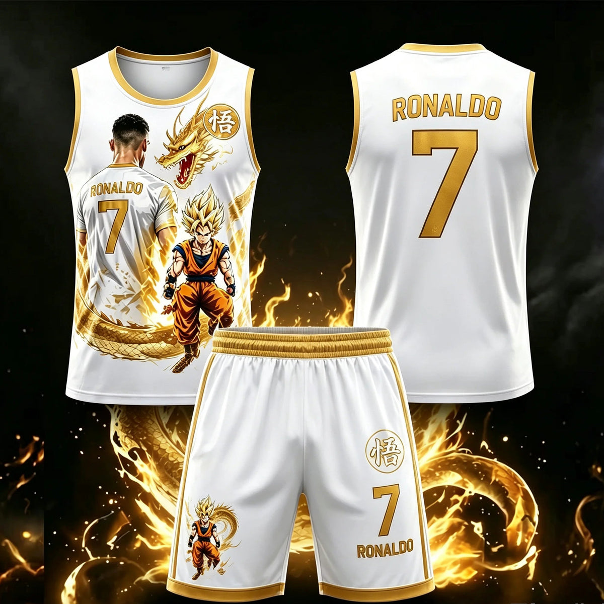 Children's Dragon Ball & Ronaldo Short & T-Shirt Summer Set