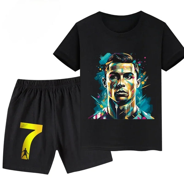 Ronaldo Summer Set for Kids: T-Shirt & Shorts Streetwear