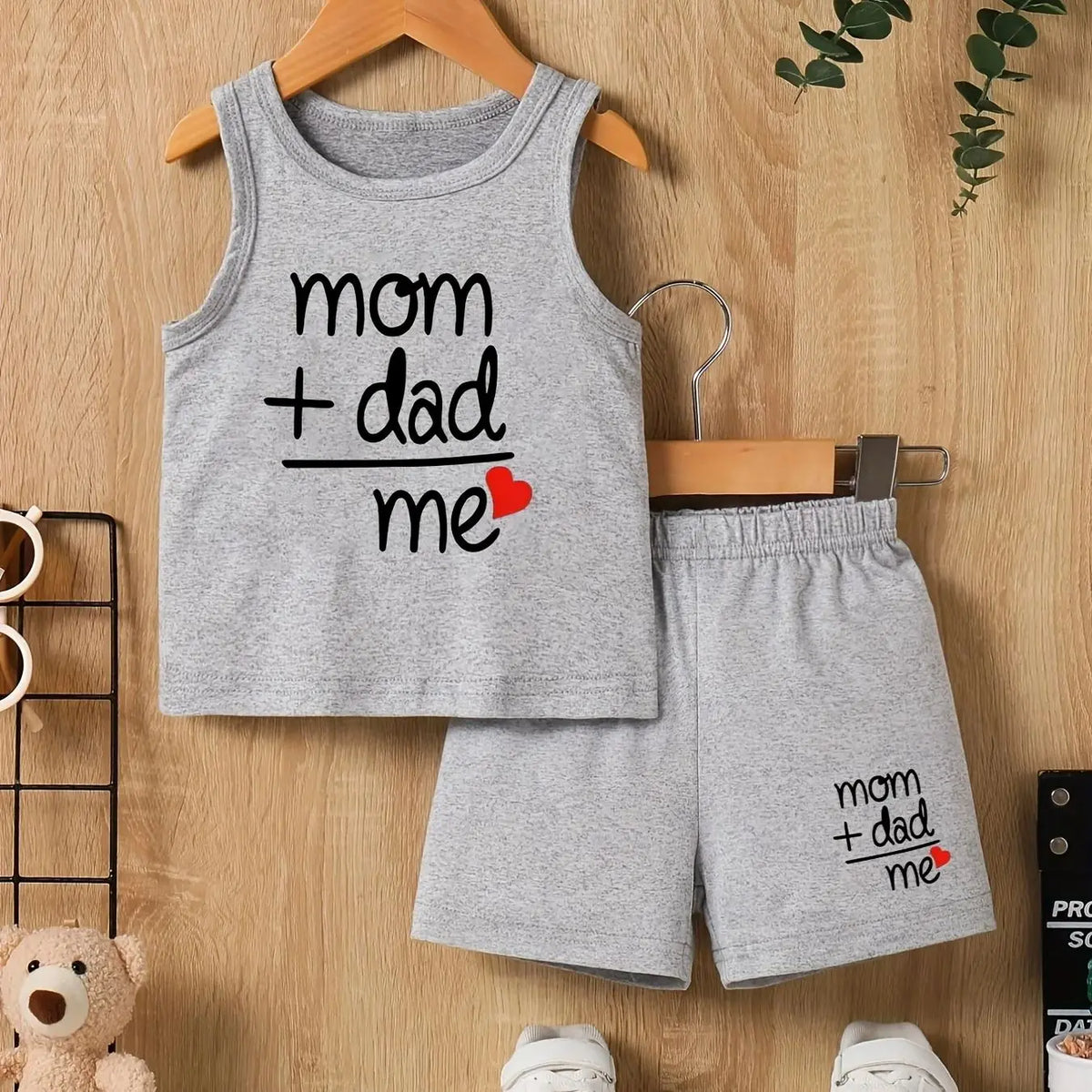 Toddler Boys' Round Neck Vest and Shorts Summer Outfit