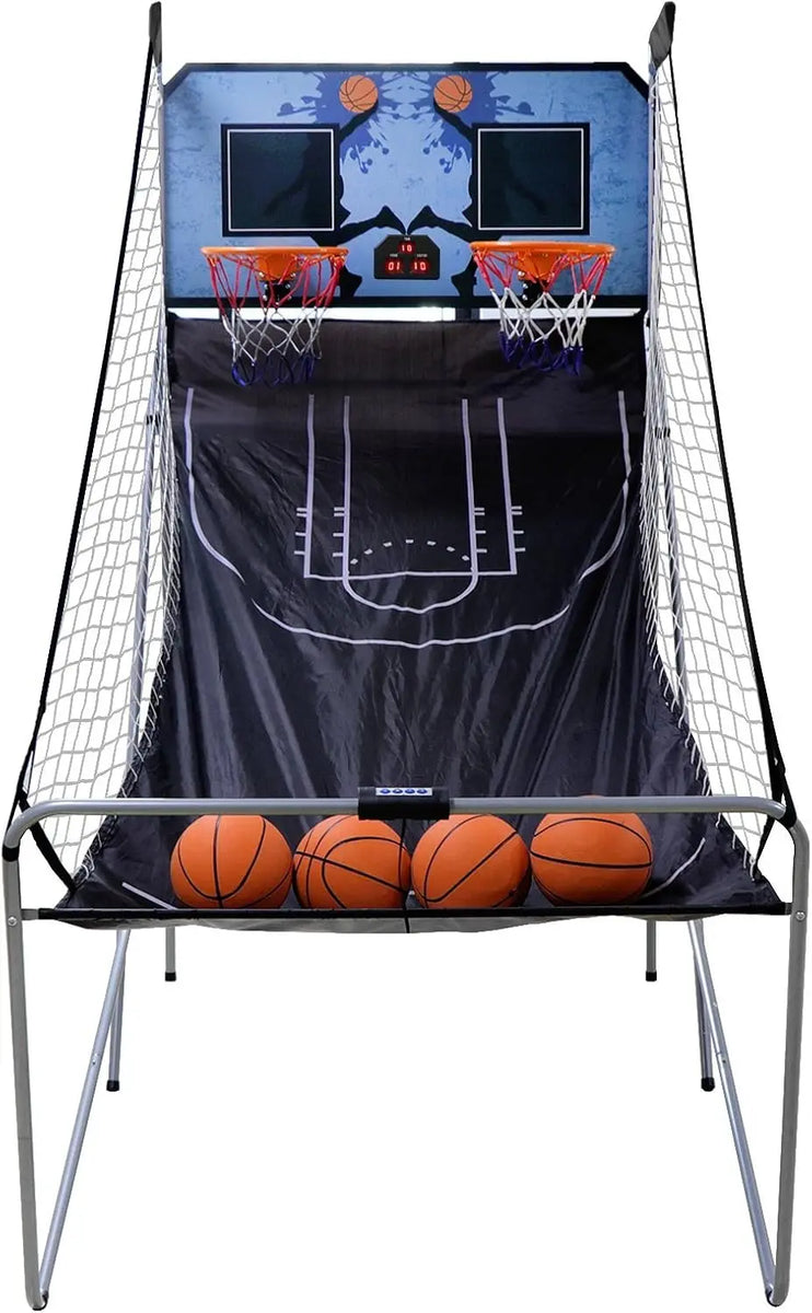 Indoor Basketball Arcade Game: 2-Player, Electronic Scoreboard, Pump
