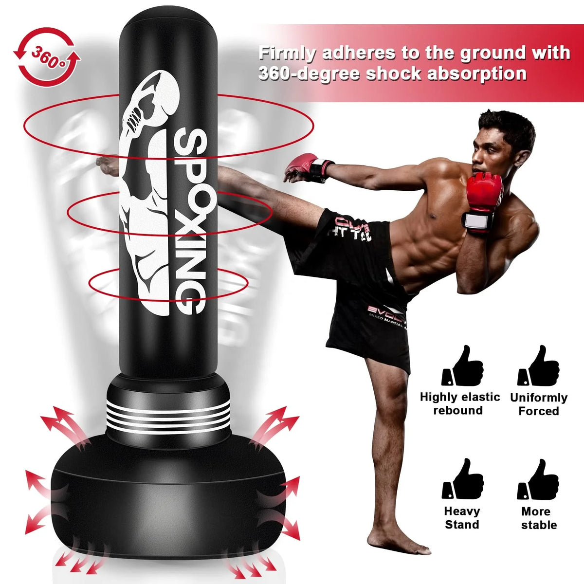 Freestanding Boxing Punching Bag with Suction Cup Base