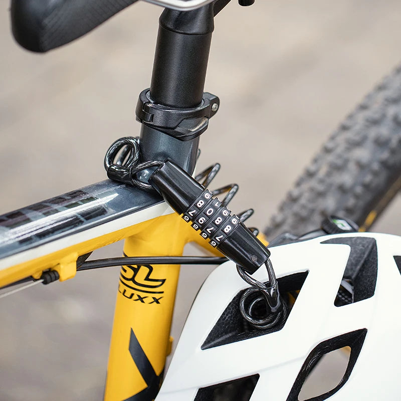 Durable Steel Wire Cable Lock for Bicycles & Helmets
