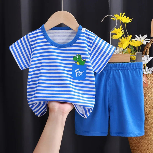 Kids 2-Piece Cotton Summer Set: Short Sleeve Tee & Shorts