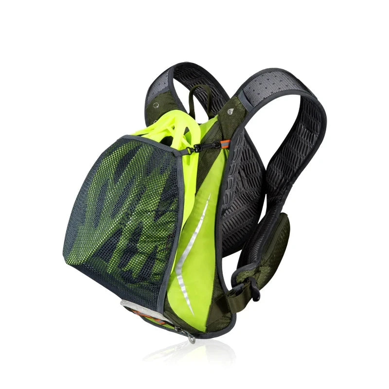 Lightweight Hydration Backpack with Helmet Mesh