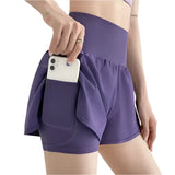 High-Waisted Elastic Gym Shorts with Pockets






