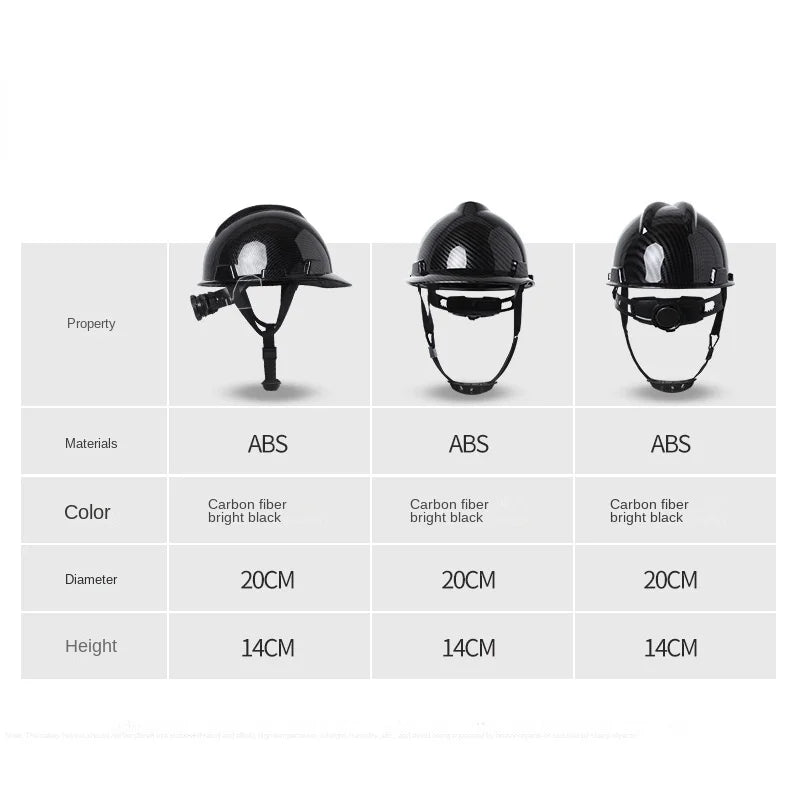 Lightweight Carbon Fiber Safety Helmet with Vents