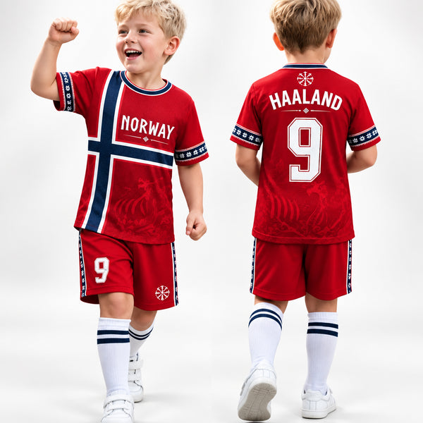 Kids Haaland Football 2-Piece Jersey & Shorts Set