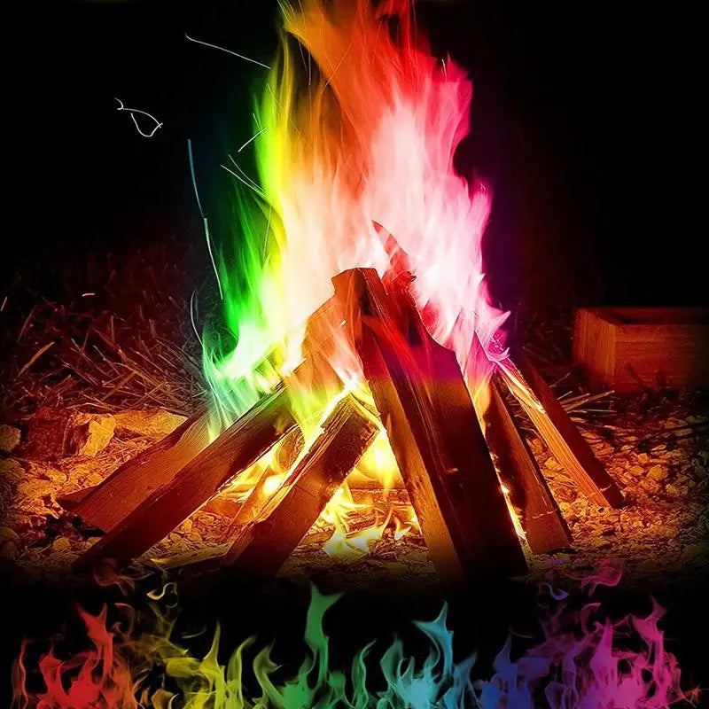 Colorful Flame Powder for Camping, Bonfires, and Festivals