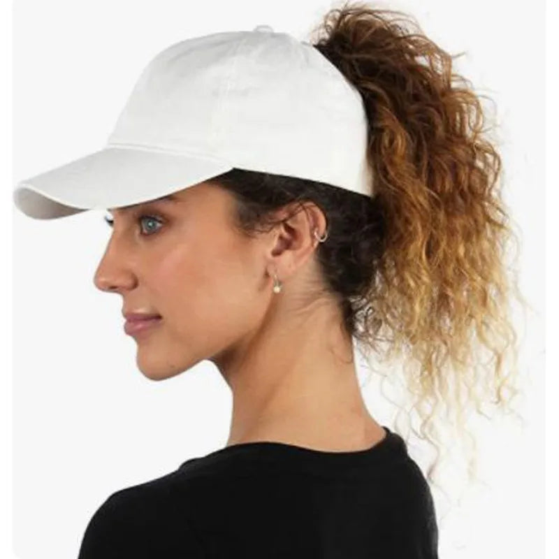 Baseball Cap with Ponytail Slot