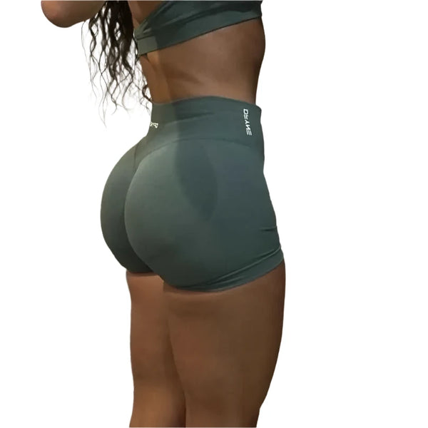 Seamless Twisted Yoga Shorts with High Waist
