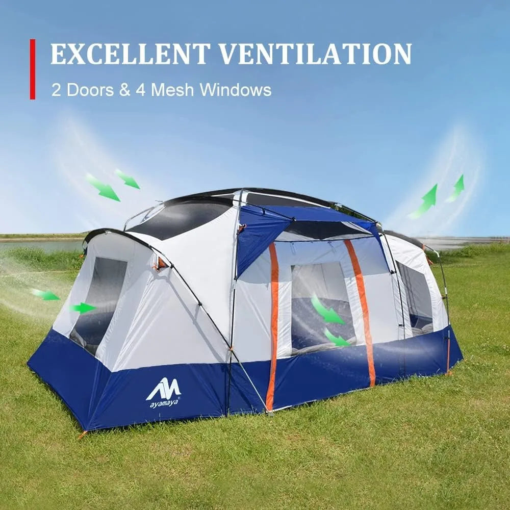 Multi-Room Tent with Removable Rainfly