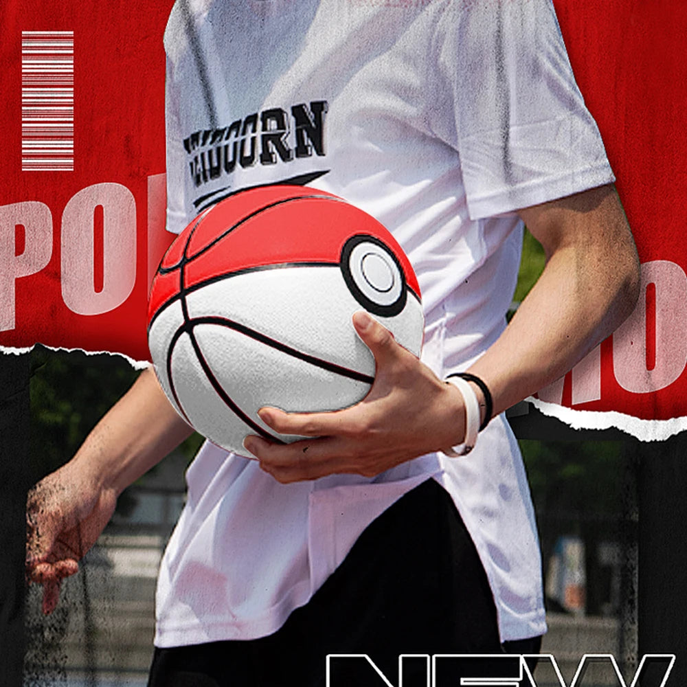 Premium PU Basketball White Red Official SizeBasketballs24 Hour Sport