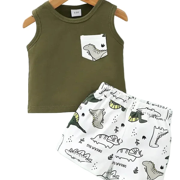 Baby & Toddler Boys Dinosaur Print Summer Set (0-2 Yrs)