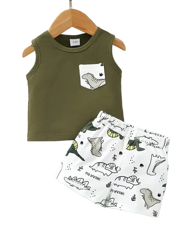 Baby & Toddler Boys Dinosaur Print Summer Set (0-2 Yrs)