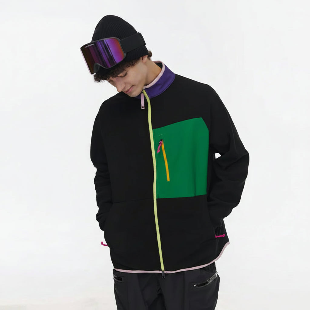 VECTOR Fleece Jacket Woman Autumn Winter Warm Coats Men Clothing 2023 Contrast Sleeve Sweatshirt Coats Color Outdoor Jakcets - 24 Hour Sport