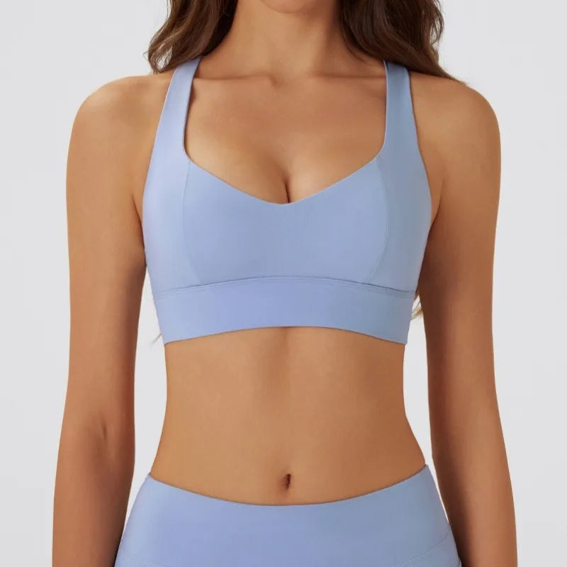 High-Support Push-Up Halter Yoga Bra Top - 24 Hour Sport