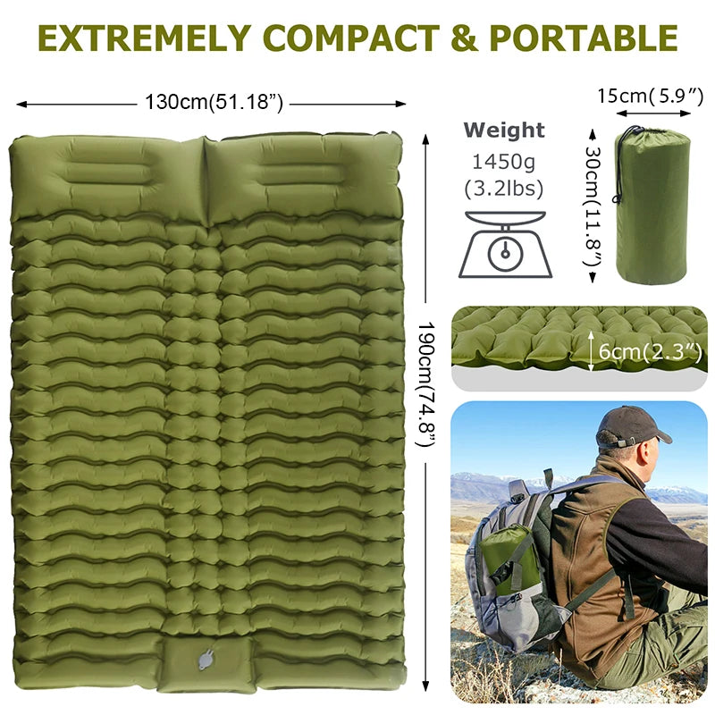 Double Self-Inflating Camping Pad