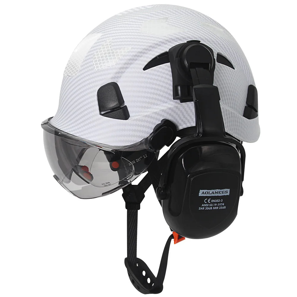 Total Head Protection: Safety Helmet with Visor and Earmuffs