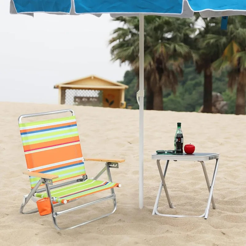 Portable Beach Chair with Towel Pouch