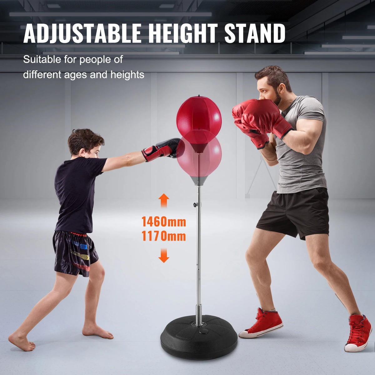 Height Adjustable Punching Bag Set for Kids & Adults