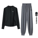 DRUR M-4XL Loose Fit Running Sets Women Quick Dry Sportswear Outfits 2 Piece Yoga Suit Gym Clothes Autumn Winter Tracksuit New 24 Hour Sport