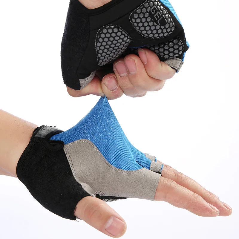 Gym Anti Slip Half Finger Gloves Breathable Dumbbells