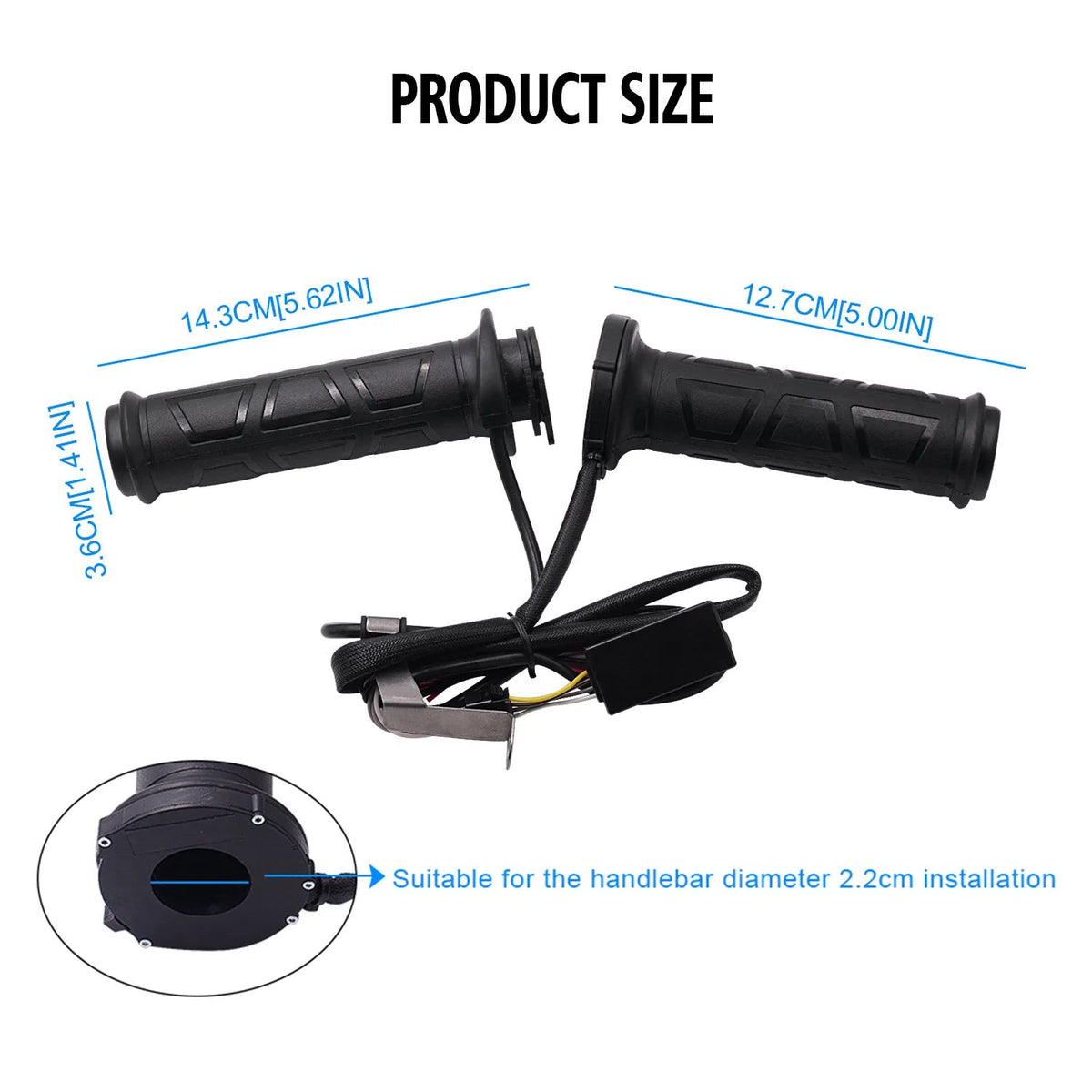 Motorcycle Hand Heated Grips Electric Molded Grips Scooter Moped Bar Hand Warmer 22mm motocross vespa Adjustable Hot Grip Handle 24 Hour Sport
