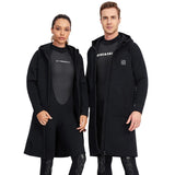 3mm Men's and Women's All-in-one Diving Long Trench Coat Waterproof Cold Proof Sun Proof Hooded Diving Jacket Neoprene Surf - 24 Hour Sport