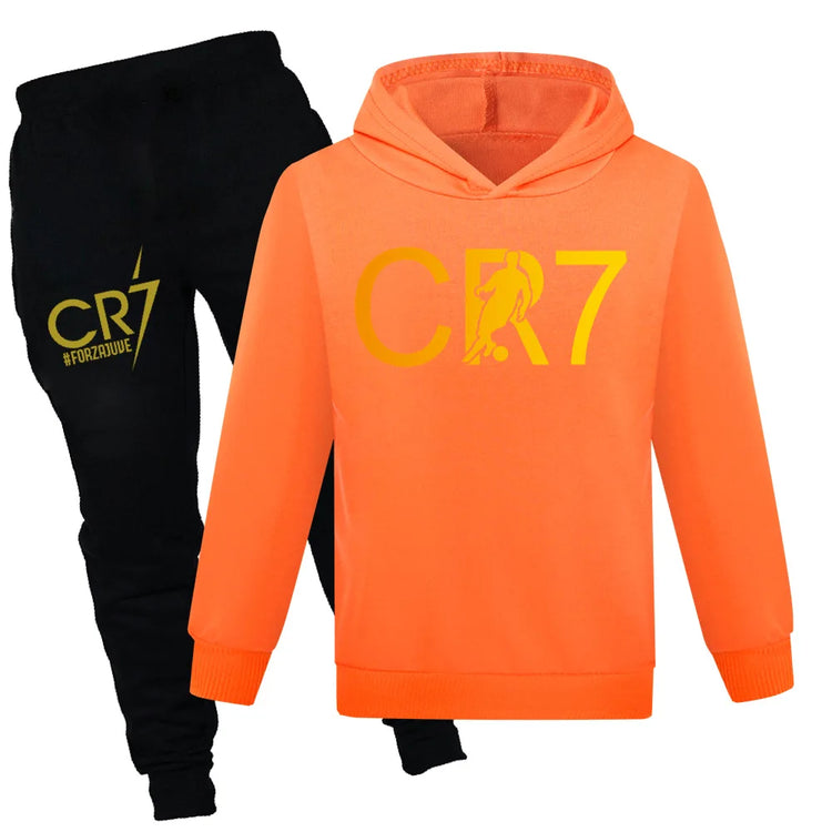 Kids CR7 Autumn Tracksuit Boys’ Football Hoodie & Joggers Set