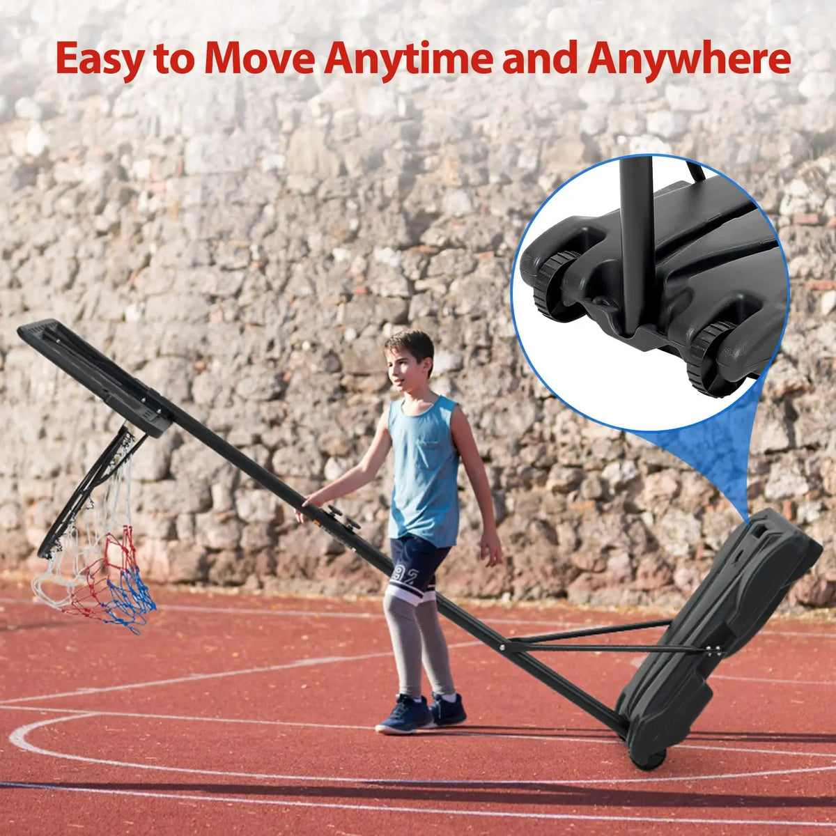 Portable Basketball Hoop for Kids Adjustable Height & Fillable Base