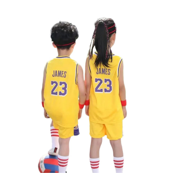 Youth Basketball Uniform Sets with Fan Graphics
