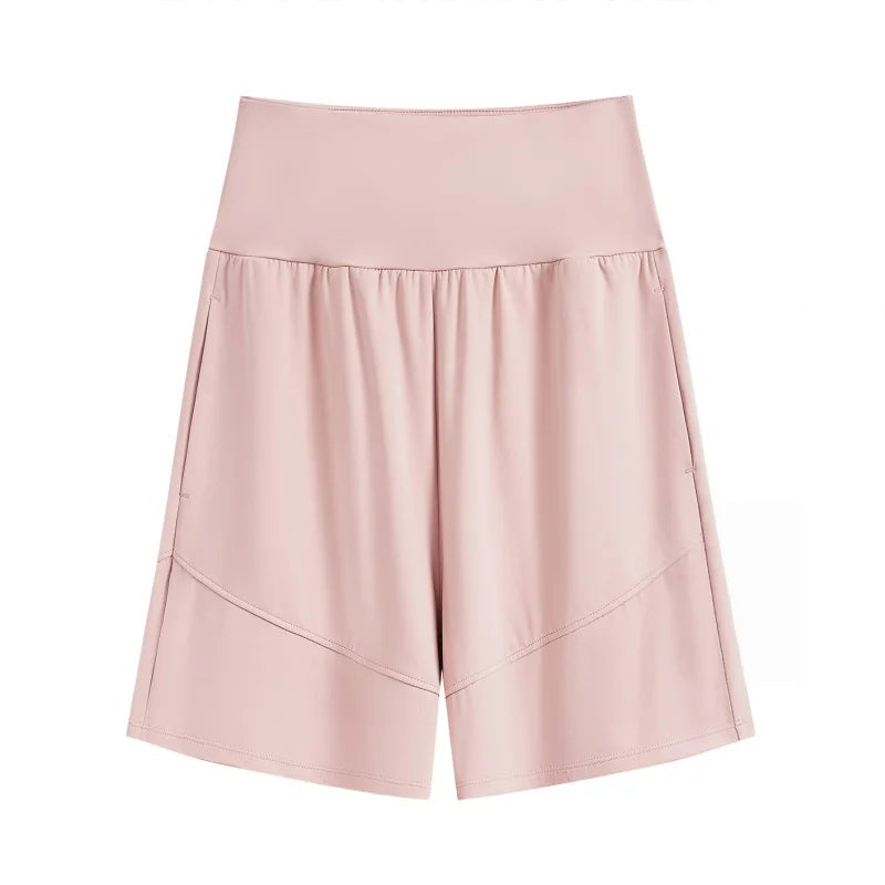 Women's High-Waisted Long Yoga Shorts with Pockets